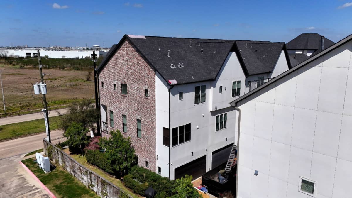New shingle roof on a townhome near South Main, Houston